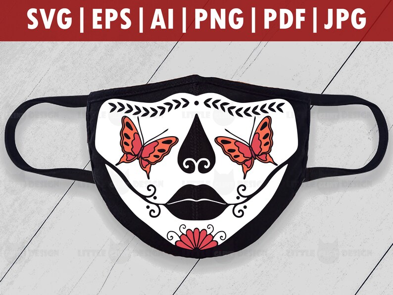 Download Halloween Butterfly Skull Mask SVG Skull Face mask svg ...