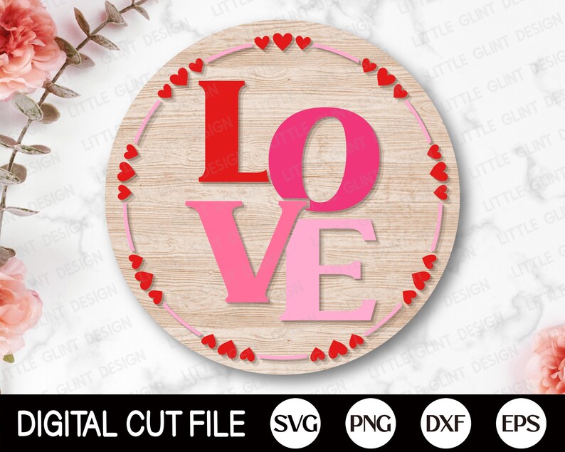 Valentine Door Hanger SVG Love Svg Valentines Day Svg - Etsy
