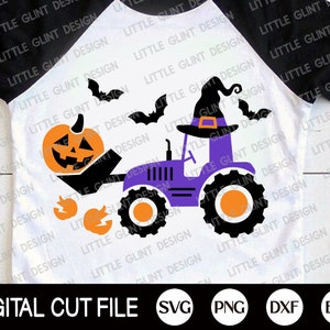 Halloween Pumpkin Tractor Svg, Halloween Witch Svg, Halloween Costume, Tractor Svg, Halloween Shirt Svg, Png, Dxf, Svg Files For Cricut
