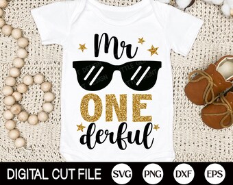 Mr Onederful Svg, First Birthday Boy Svg, Birthday Svg, 1st Birthday Shirt Svg, First Birthday Gift, Svg Files For Cricut