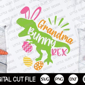 Grand-mère Bunny Rex Svg, Easter Svg, Easter Dinosaur Svg, Grand-mère’s Day Svg, Grand-mère de Pâques, Easter Svg for kid, Dxf, Svg Files For Cricut