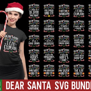 Dear Santa SVG Bundle, Family Christmas SVG, Xmas Matching Tee, Funny Christmas T-Shirts, Png, Svg Files for Cricut