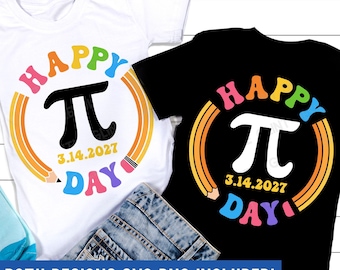 Happy Pi Day SVG, 2027 Pi Day Retro Shirt, Pi Day Gifts, Math Teachers Svg, Elementary Teacher Shirt, Sublimation Png, Svg Files For Cricut