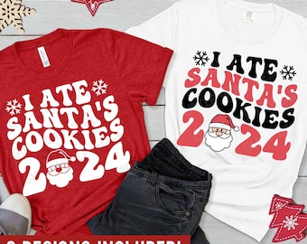 I ate Santa's Cookies SVG, Christmas 2024 Svg, Retro Christmas Svg, Santa Png, Holiday Png, Kids Christmas Shirt, Svg Files For Cricut