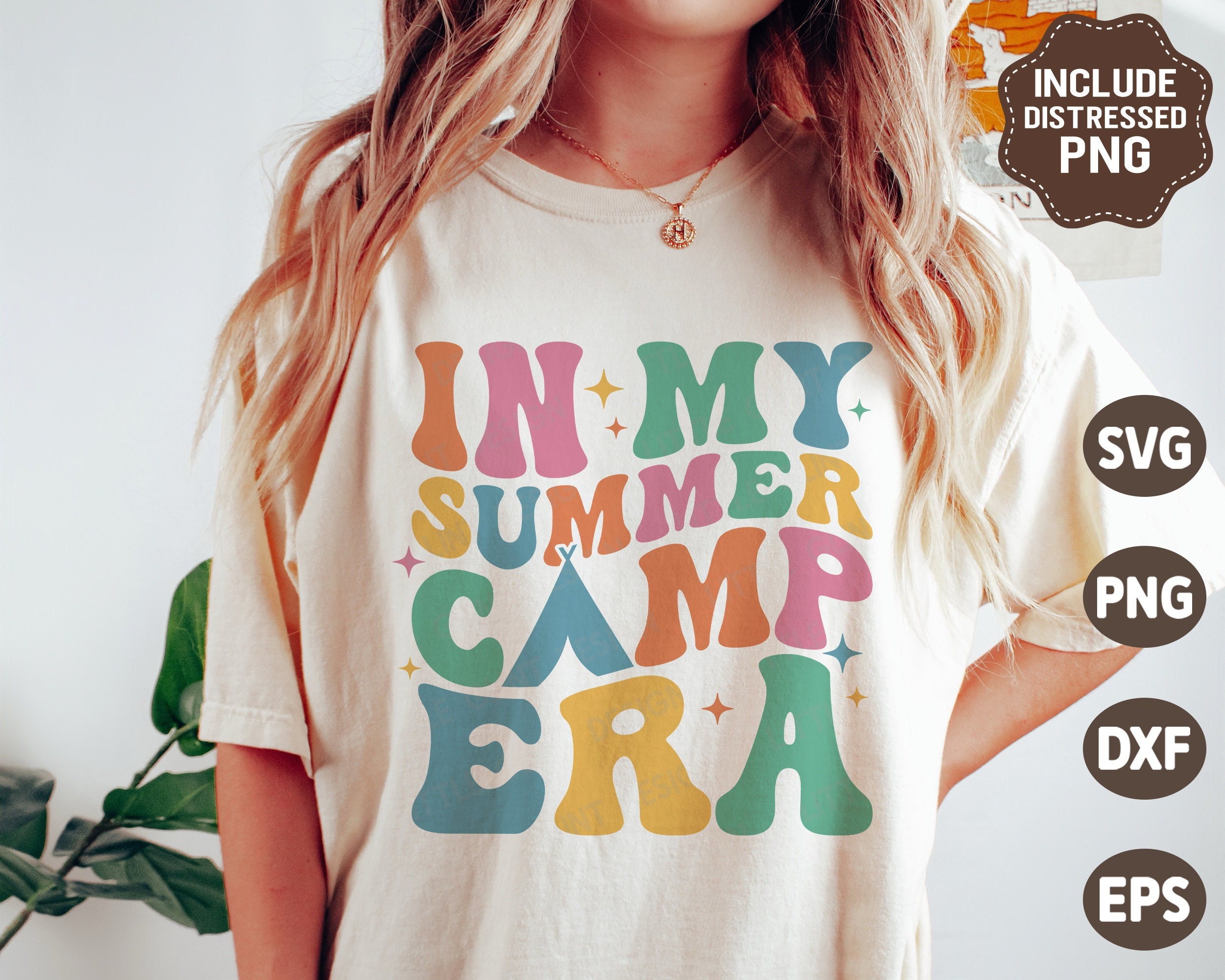 Women's Oversized "In My Camping Era" Graphic T-Shirt - Soft Short Sleeve Summer Adventure Tee