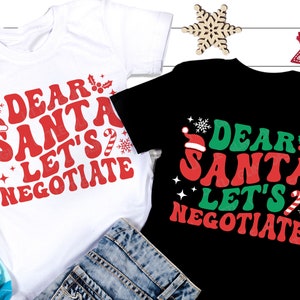 Caro Babbo Natale, negoziamo Svg, Natale retrò SVG, Citazioni natalizie Png, Regalo divertente per camicia di Natale, File Svg per Cricut