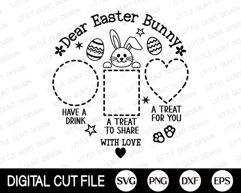 Dear Easter Bunny Tray Svg Easter Svg Dear Easter Cookie Etsy