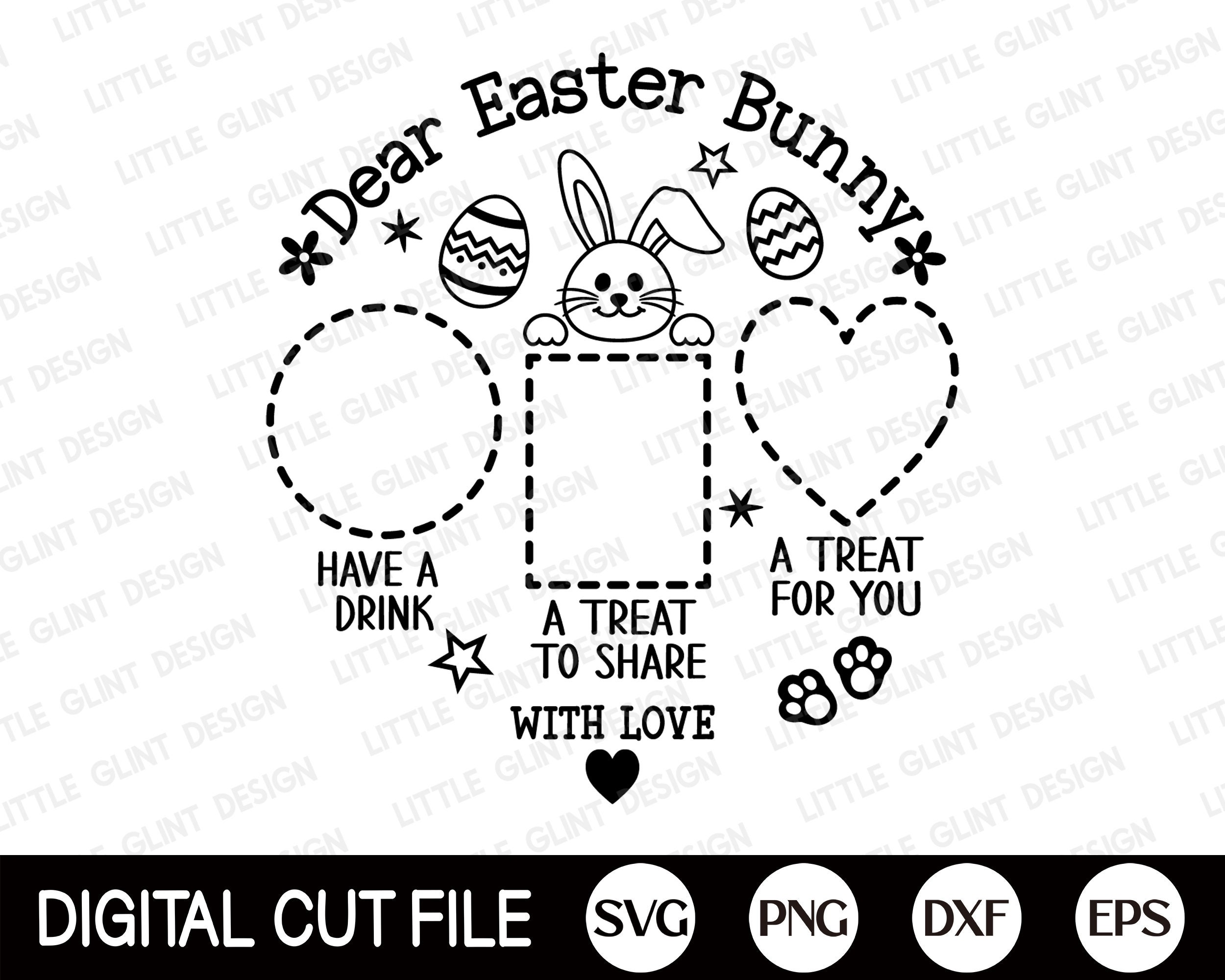 Dear Easter Bunny Tray Svg Easter Svg Dear Easter Cookie Etsy