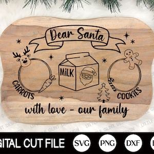 Caro Santa Plate SVG, Christmas Svg, Santa Tray Svg, Santa Cookie Plate, Santa Cookies Svg, Doodle Tray Svg, Svg Files for Cricut