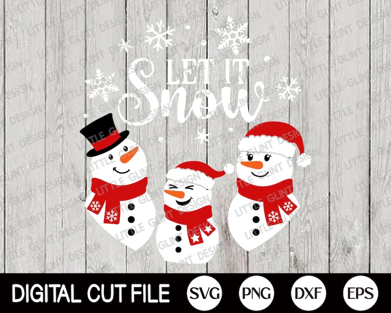 Snowman Family Svg Let It Snow Christmas Ornament SVG - Etsy