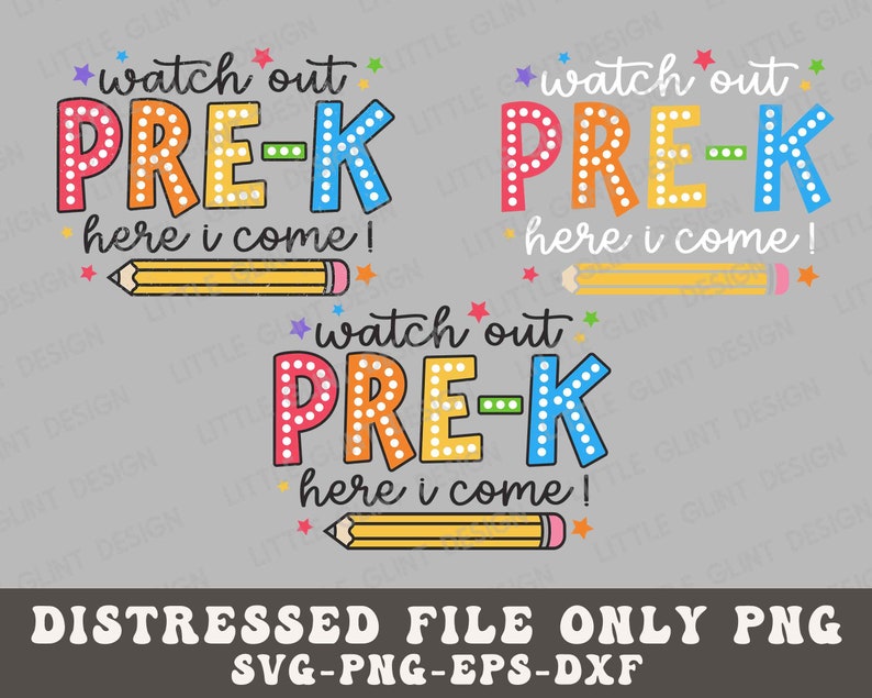 Watch Out Pre-k Here I Come SVG PNG, Back to School Svg, Pre-k Teacher ...