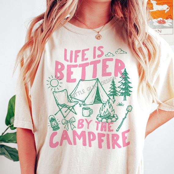 Life Is Better By The Campfire Png, Camping Life Png, Retro Camping Png, Minimalist Camping Design (Digital Download)