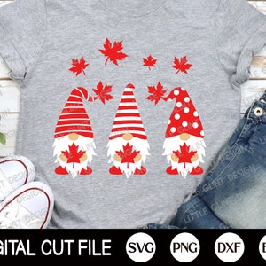 Kanada SVG, Ahornblatt Gnome, Kanada Tag Gnome, Kanada Flagge Shirt, Patriotic Cut Datei, Dxf, SVG-Dateien für Cricut, Silhouette Dateien