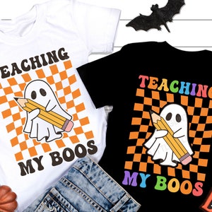 Lehre meine Boos SVG, Halloween-Lehrer-Svg, lustige Geister Png, Retro-Halloween-Shirt-Svg, SVG-Dateien für Cricut