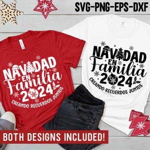 Feliz Navidad 2024 shirt SVG, Navidad 2024 Svg, Spaanse kerst bijpassende familie shirts, sublimatie Png, Svg-bestanden voor de Cricut
