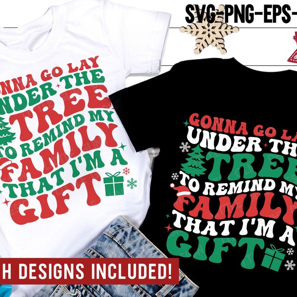 Funny Christmas SVG, Gonna Go Lay Under the Tree Svg, Holiday Png, Retro Christmas Shirt, Svg Files for Cricut