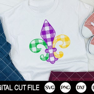 Mardi Gras SVG, Buffalo Fleur De Lis Svg, Mardi Gras Svg, Camisa Svg, Mardi Gras png, Terça-feira gorda, PNG, DXF, Arquivos para Cricut, Silhueta