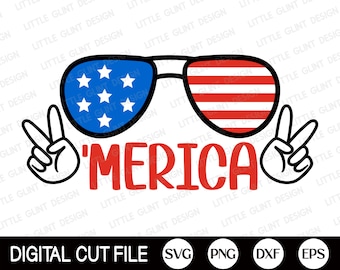 Merica SVG, 4th of July Svg, Patriotic Svg, Independence Day, American Boys, Kids 4th July Shirt, Png, Dxf, Svg Files for Cricut
