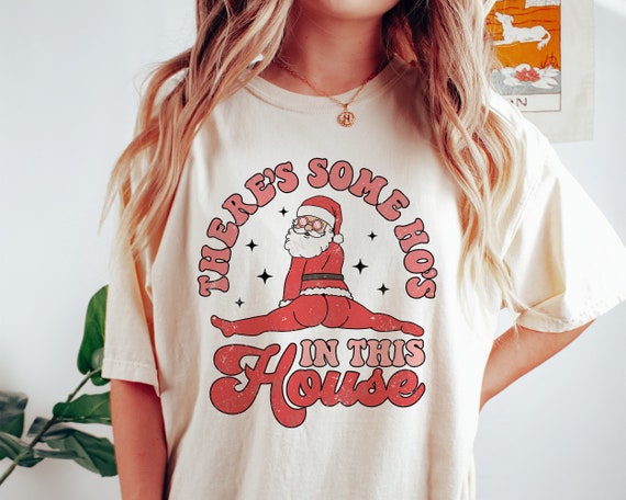 There's Some Ho's In This House SVG, Retro Christmas Svg, Funny Christmas Santa Png, Holiday Png, Christmas Shirt, Svg Files For Cricut