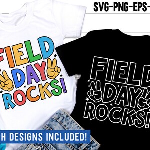 Field Day Rocks SVG, Peace Out Field Day Svg, Funny School Game Day, Field Day Teacher Shirt, Svg-bestanden voor Cricut