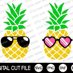 Pineapple Svg Bundle, Summer Svg, Cute Pineapples with Sunglasses, Cute Pineapples, Boy and Girl Summer Shirt Gift, Svg Files For Cricut