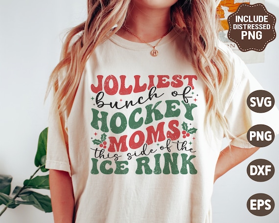 Retro Christmas Hockey Moms SVG, Jolliest bunch of hockey moms This side of the ice rink Shirt, Svg Files for Cricut