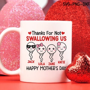 Funny Mothers Day Mug Svg, Mom Quotes Svg, Coffee Mug Svg, Cadeaux pour maman, Merci de ne pas avaler Mug, Png, Fichiers Svg pour Cricut