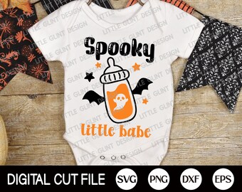 Spooky Little Babe Svg, Halloween Svg, Spooky Svg, Halloween Shirt Svg, Halloween Costume, Baby Halloween Shirt, Dxf, Svg Files For Cricut