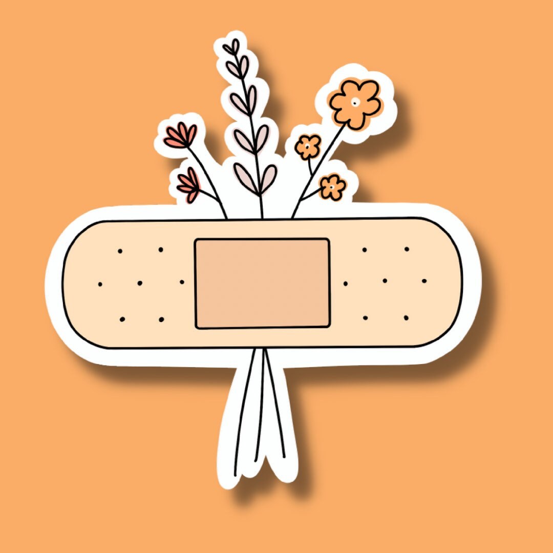 Bandaid Sticker Bandage Sticker Healing Sticker Mental Etsy