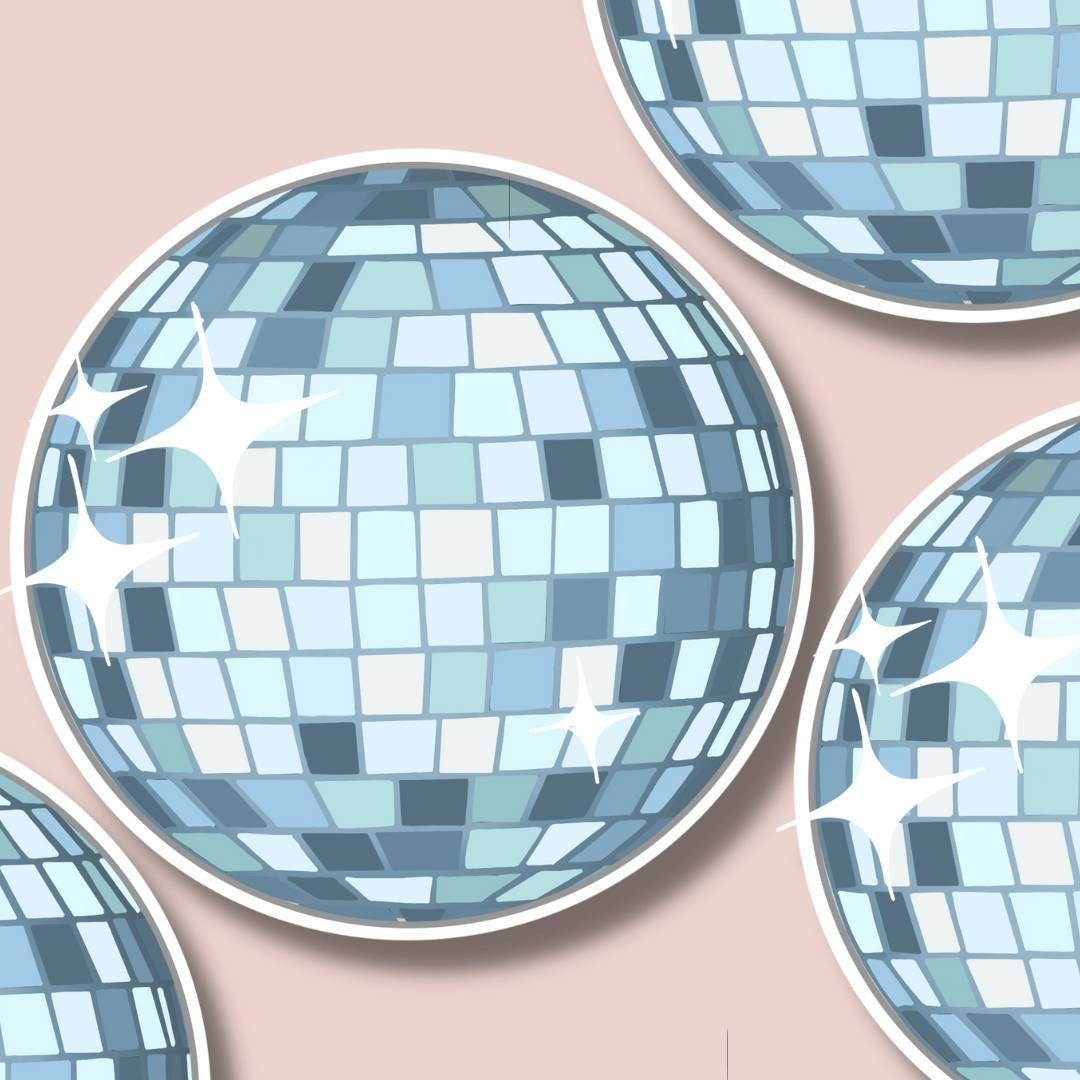 Disco Ball Sticker With Stars Vinyl Sticker