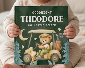 Personalized Golfer Storybook, Custom Lullaby Book With Name For Toddlers, Baby Keepsake Gift, Baby Shower Present for Boy