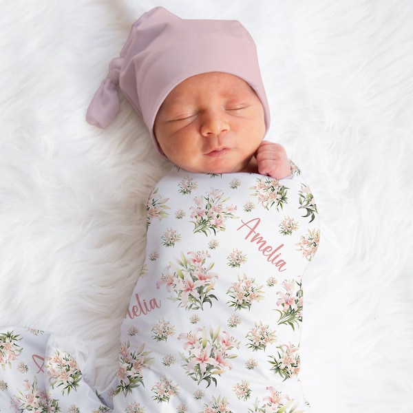 Personalized Baby Blanket Lilies Etsy