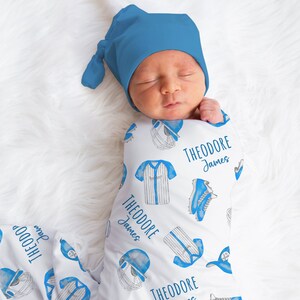 Personalized Baseball Swaddle Blanket Sports Name Baby Blanket Newborn Baby Boy Coming Home Outfit Hospital Photo Outfit Baby Shower Gift