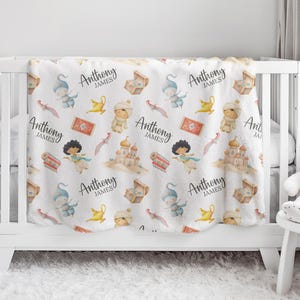 Custom Desert Nursery Baby Name Blanket, Personalized Magical Swaddle Baby Shower Gift, Gin New Mom Hospital Blanket, Newborn Gift