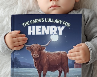 Personalized Farm Baby Book With Name, First Birthday Gift, Kids Boy Girl Gift, Grandchild Baby Shower, Custom Bedtime Children's Storybook