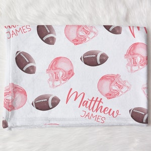 Custom American Football Baby Name Blanket Personalized Swaddle Hospital Blanket New Mom Gift Newborn Gift Baby Shower Gift Toddler Blanket