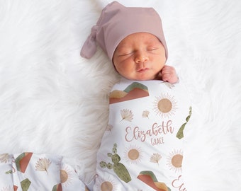 Personalized Western Swaddle Blanket Cowboy Name Baby Blanket Newborn Baby Girl Coming Home Outfit Hospital Photo Outfit Baby Shower Gift