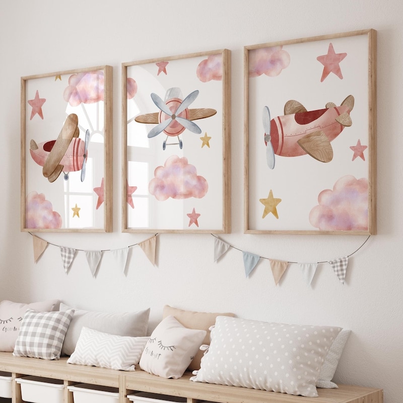 Nursery Aviation Wall Art - Etsy