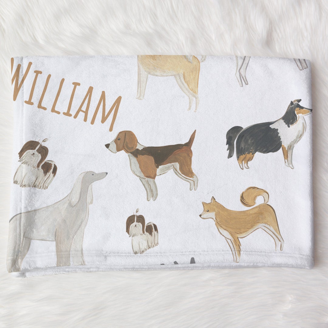 Custom Dogs Name Blanket Personalized Dog Lover Swaddle New Etsy