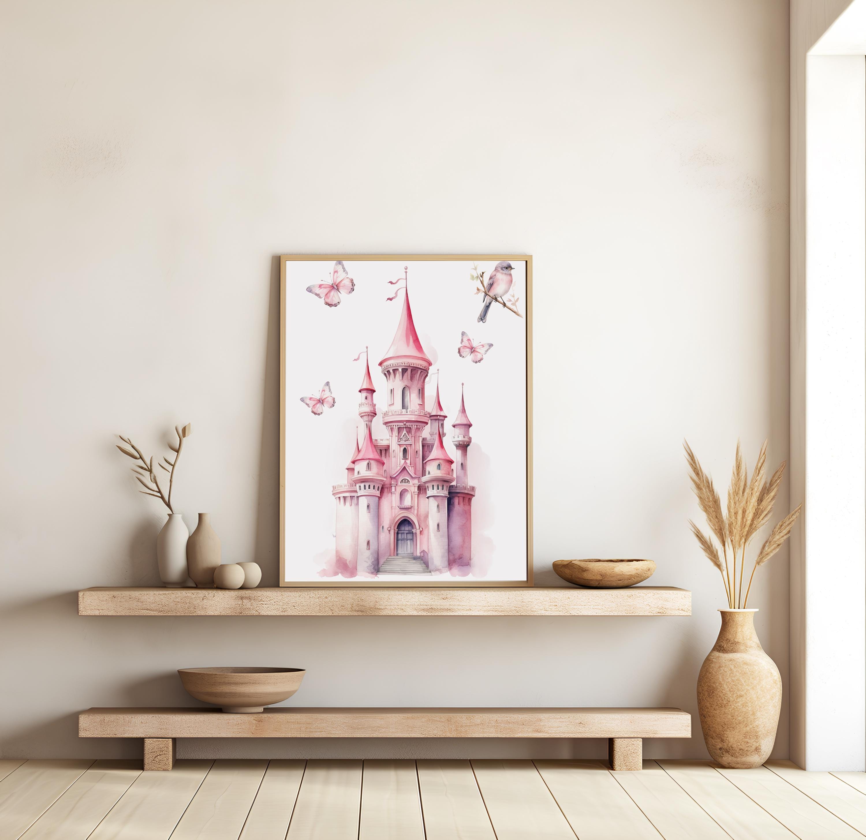Set of 3 Castle Prints, Princess Wall Art Set, Butterfly Posters ...