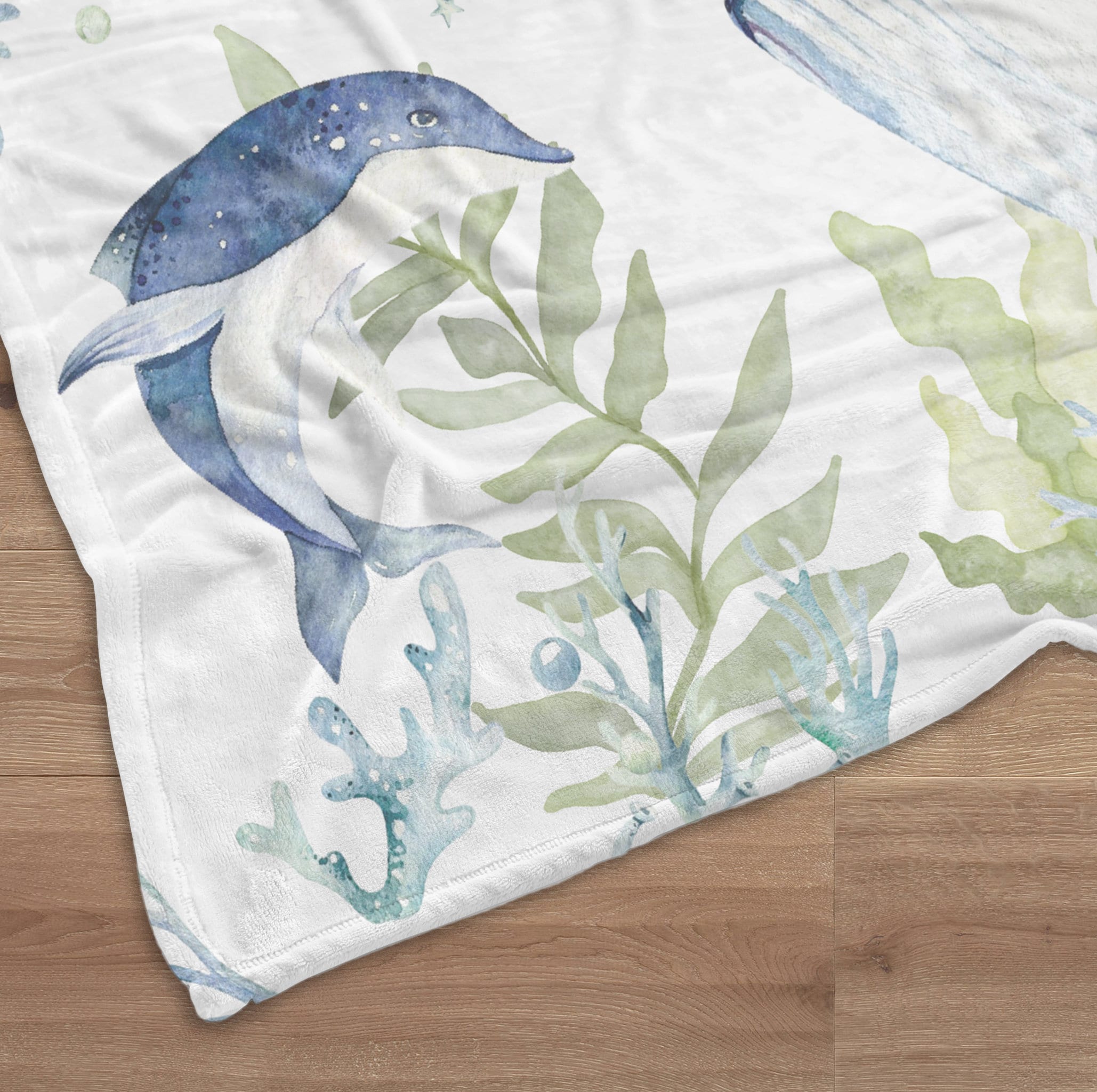 Baby Boy Ocean Milestone Blanket, Under the Sea Baby Name Blanket ...