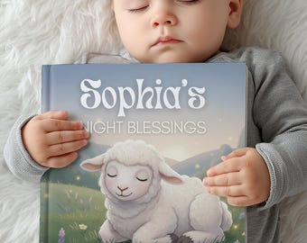 Personalized Christian Baby Book, Baptism Gift, Night Blessings Psalm Book