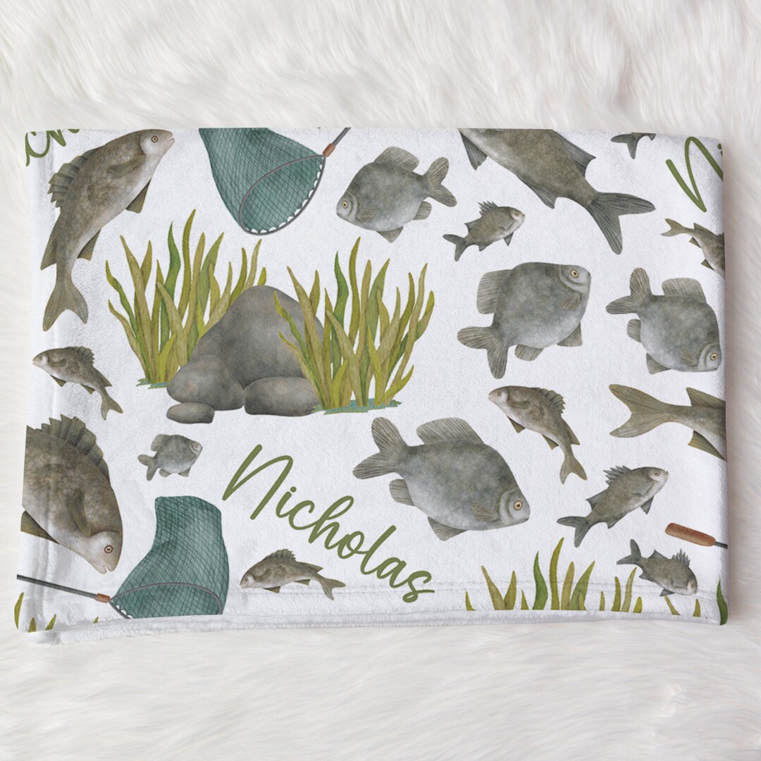 Organic Baby Swaddle Blanket - School of Fish / Harbor main image 0