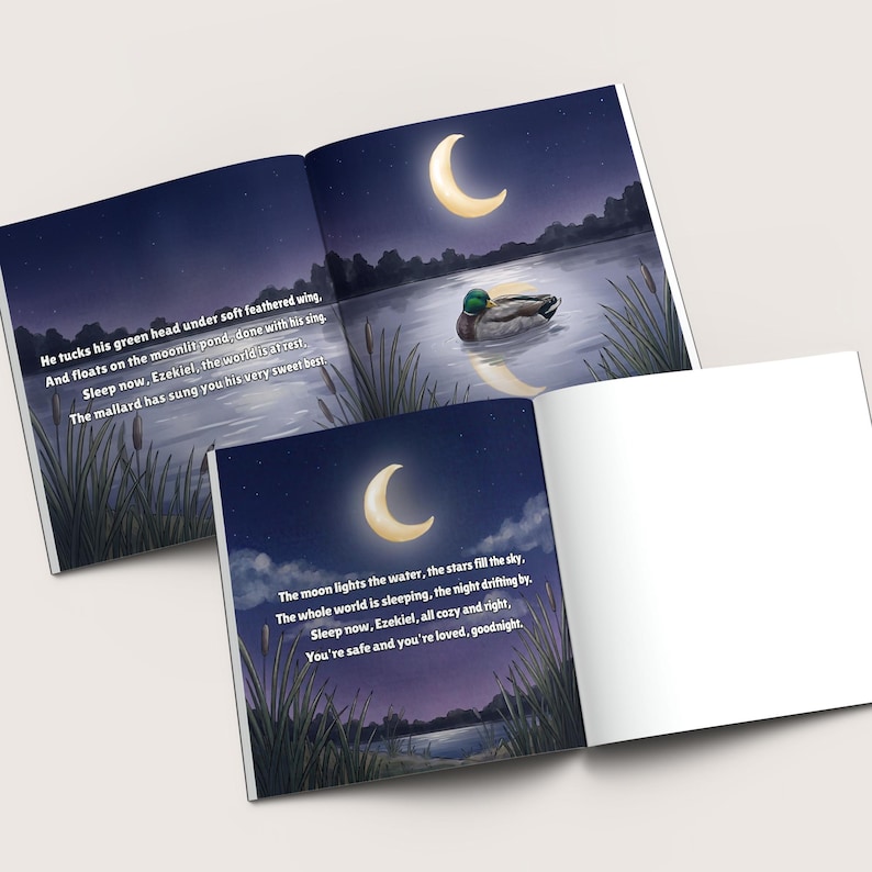 Personalized Mallard Duck Lullaby Book, Custom Storybook With Name For Toddlers, Baby Keepsake Gift, Baby Shower Present for Boy zdjęcie 10