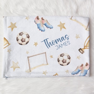 Personalized Football Swaddle Blanket For Baby Shower, Custom Sport Newborn Baby Boy Gift,  Toddler Name Blanket, Coming Home Outfit