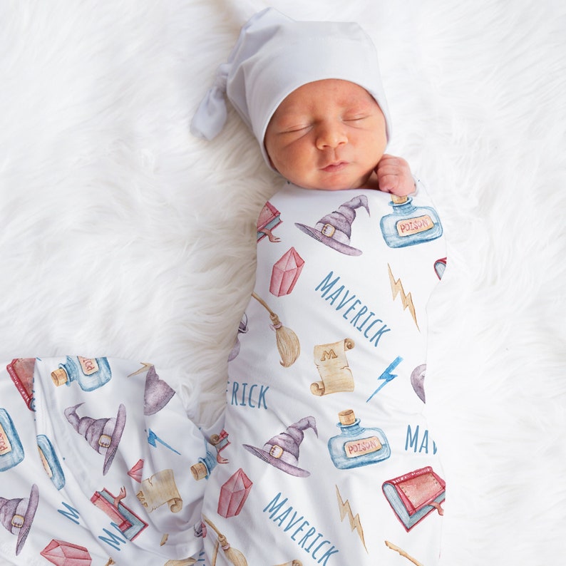 Custom Wizard Name Blanket Personalized Magic Swaddle New Etsy