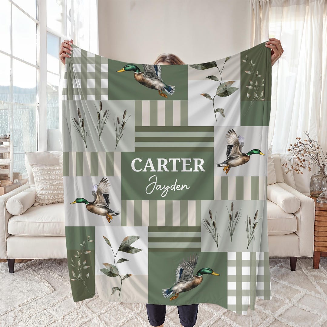 Mallard Duck Blanket, Custom Hunting Boy Nursery, Duck Crib Bedding ...
