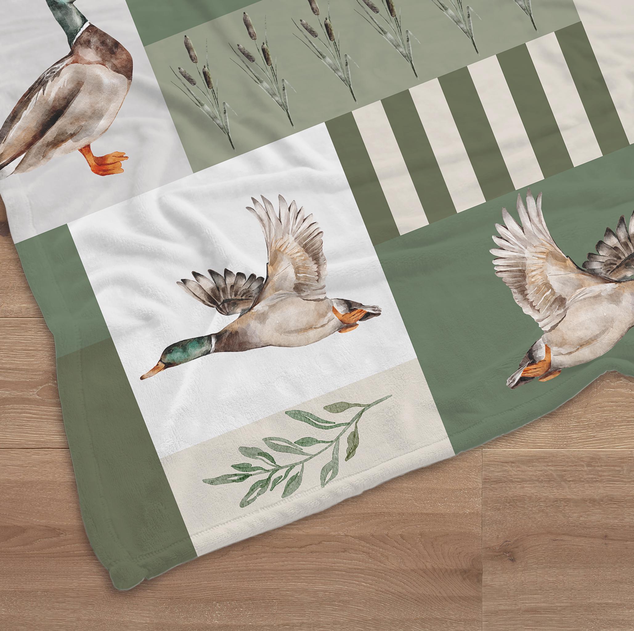 Mallard Duck Blanket, Custom Boy Hunting Nursery, Duck Crib Bedding ...