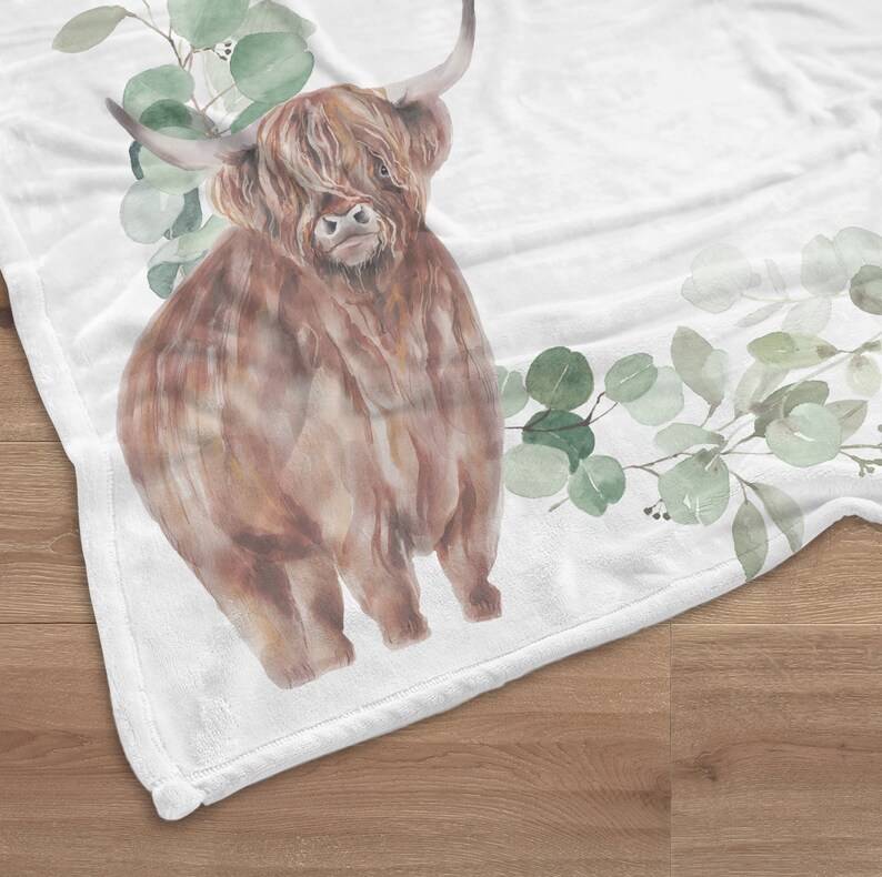 Highland Cow Milestone Blanket Custom Farm Blanket Etsy