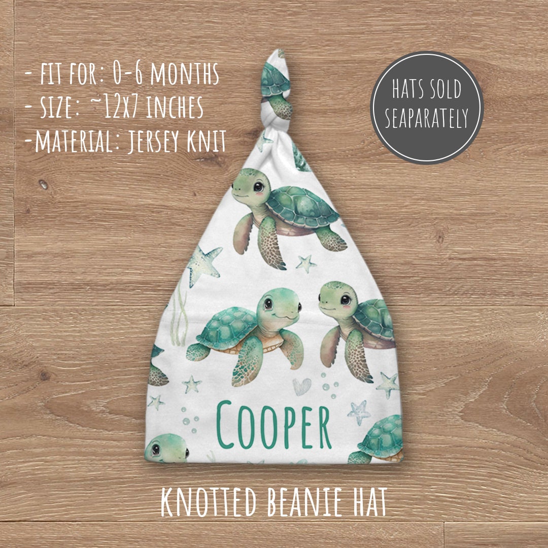 Custom Turtle Baby Name Blanket Personalized Ocean Animal Swaddle ...